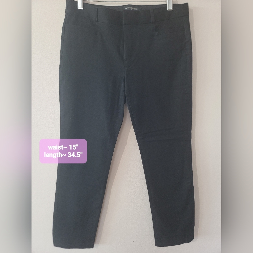 Banana Republic Black Sloan Pants Size 6 Cotton Blend Chino Or Business Casual